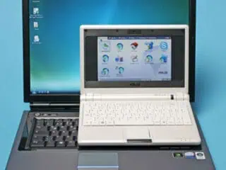 two different size laptop computers